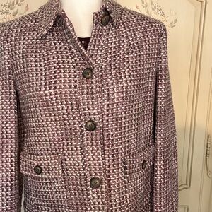 Talbots Plum / Gray Tweed Blazer with coordinating plum tunic